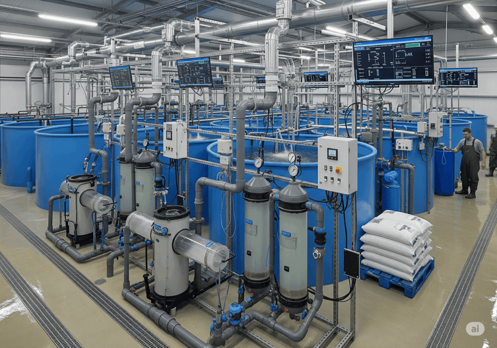 Water Treatment Technologies:RAS system aquaculture setup